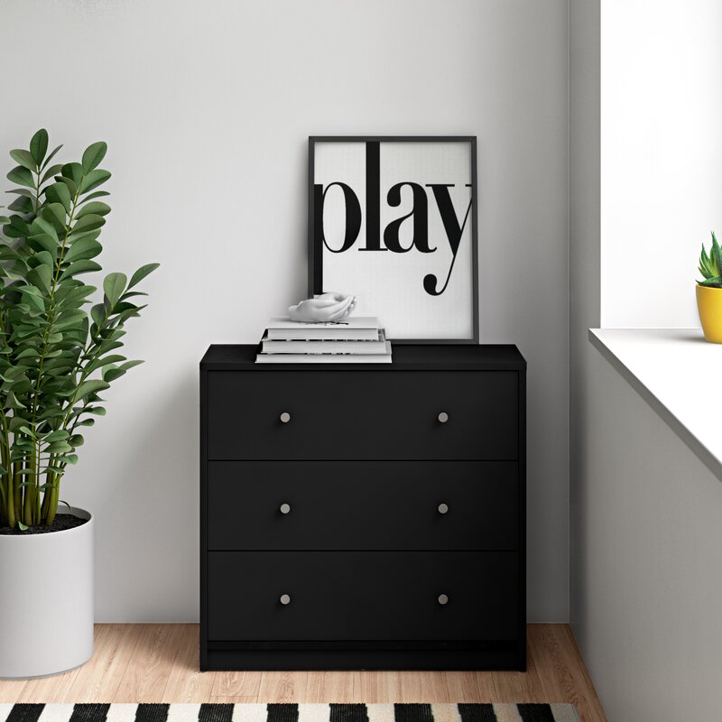 3 Drawer 28.5'' W Dresser Three Drawers Offer Plenty of Space for Storing your Shirts, Socks, Sweaters, and Jeans Perfect for Organize