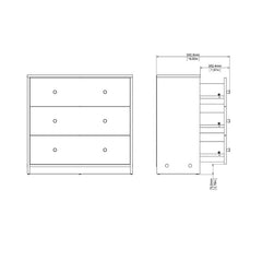 Black Guilford 3 Drawer 28.5'' W Dresser Clean Lned and Rectangular Silhouette