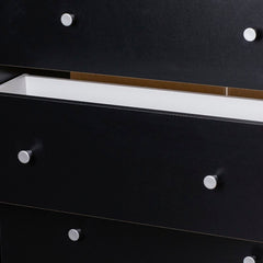 Black 5 Drawer 28.5'' W Chest Five Drawers Offer Plenty of Space for Storing your Shirts, Socks, Sweaters, and Jeans