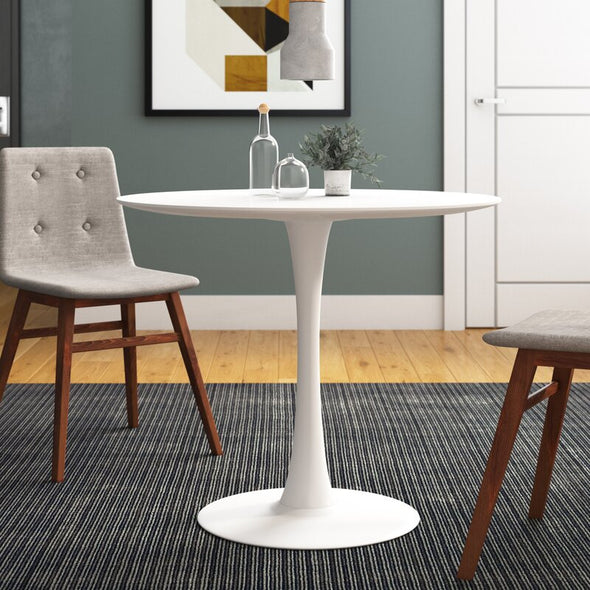 35'' Pedestal Dining Table Round in Shape from the Corners of Tabletop