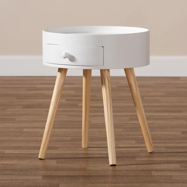 White Gunnar 17.75'' Tall 1 - Drawer Nightstand Provides Space to Store Bedside Perfect Organize