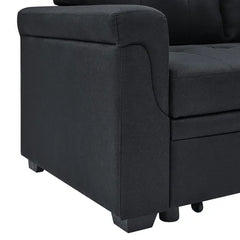 Black Gunnar 85" Wide Reversible Sleeper Sofa & Chaise Design