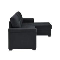 Black Gunnar 85" Wide Reversible Sleeper Sofa & Chaise Design