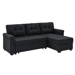 Black Gunnar 85" Wide Reversible Sleeper Sofa & Chaise Design