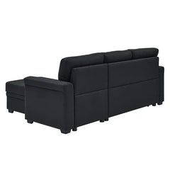 Black Gunnar 85" Wide Reversible Sleeper Sofa & Chaise Design