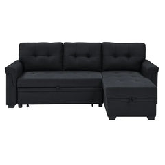 Black Gunnar 85" Wide Reversible Sleeper Sofa & Chaise Design