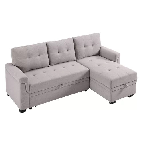 Light Gray Gunnar 85" Wide Reversible Sleeper Sofa & Chaise Design