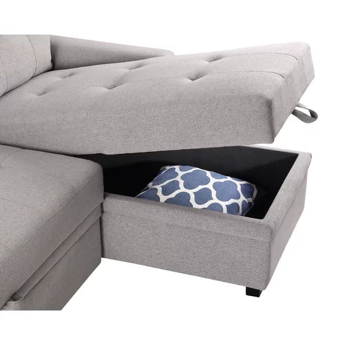 Light Gray Gunnar 85" Wide Reversible Sleeper Sofa & Chaise Design
