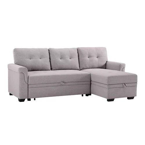 Light Gray Gunnar 85" Wide Reversible Sleeper Sofa & Chaise Design