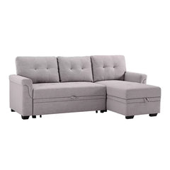 Light Gray Gunnar 85" Wide Reversible Sleeper Sofa & Chaise Design