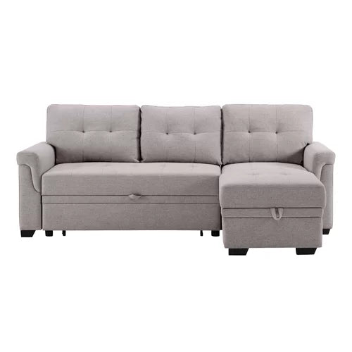 Light Gray Gunnar 85" Wide Reversible Sleeper Sofa & Chaise Design