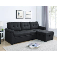 Black Gunnar 85" Wide Reversible Sleeper Sofa & Chaise Design