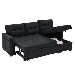 Black Gunnar 85" Wide Reversible Sleeper Sofa & Chaise Design