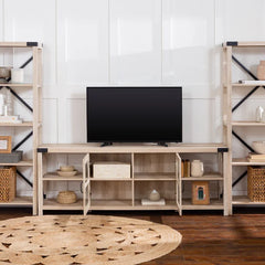 White Oak Gwen Entertainment Center for TVs up to 78" with Cable Management