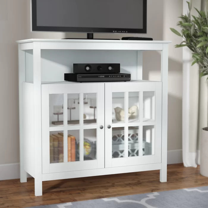 White Gwen TV Stand for TVs up to 40" Made of Engineered Wood in a Neutral Finish