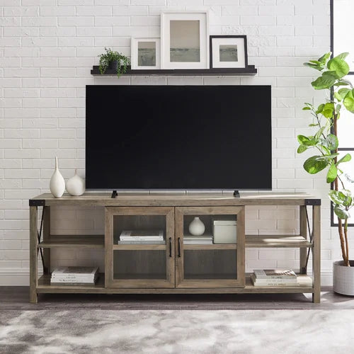 Gray Wash Gwen TV Stand for TVs up to 75" Style and Functionality Design