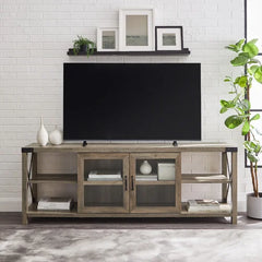 Gray Wash Gwen TV Stand for TVs up to 75" Style and Functionality Design