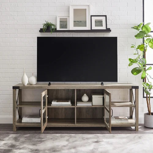 Gray Wash Gwen TV Stand for TVs up to 75" Style and Functionality Design