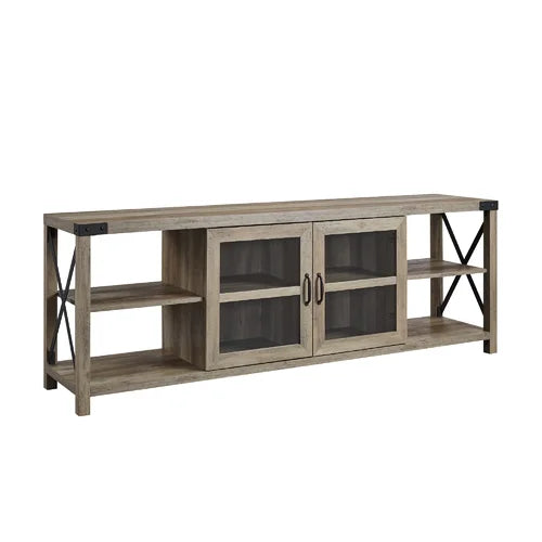 Gray Wash Gwen TV Stand for TVs up to 75" Style and Functionality Design