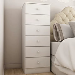 White Hadia 6 Drawer 20'' W Lingerie Chest Features a Clean-Lined Design