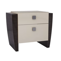 Hailee 22'' Tall 2 - Drawer Solid Wood Nightstand in Beige Contemporary Style