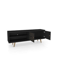 Black Hal TV Stand for TVs up to 60" Mid Century Modern Flair