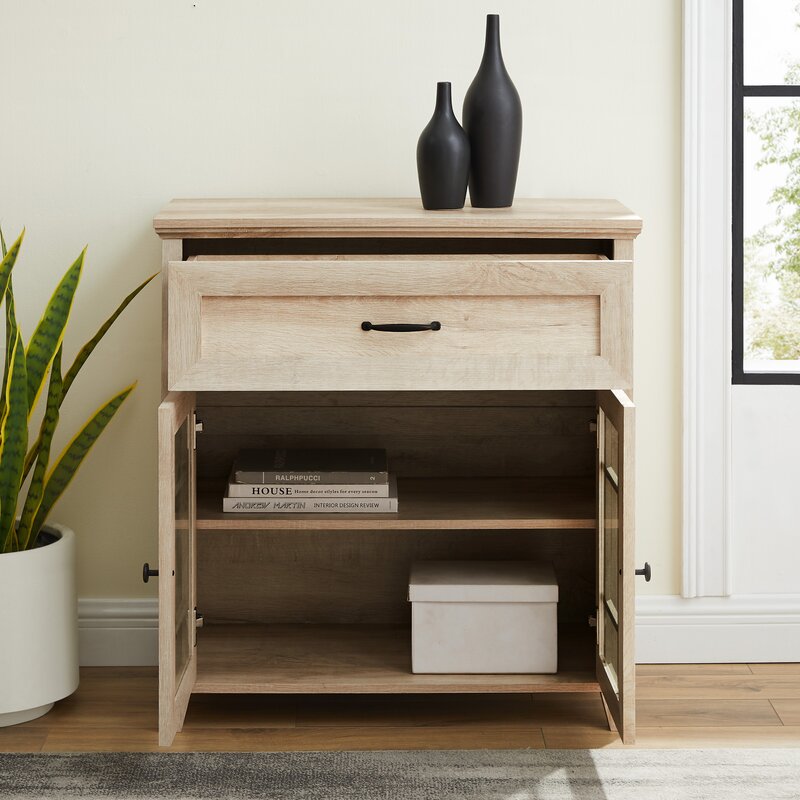 Senath 2 outlet door accent cabinet