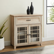 White Oak Halethorpe 33'' Tall Glass 2 Door Accent Cabinet – Inhomelivings