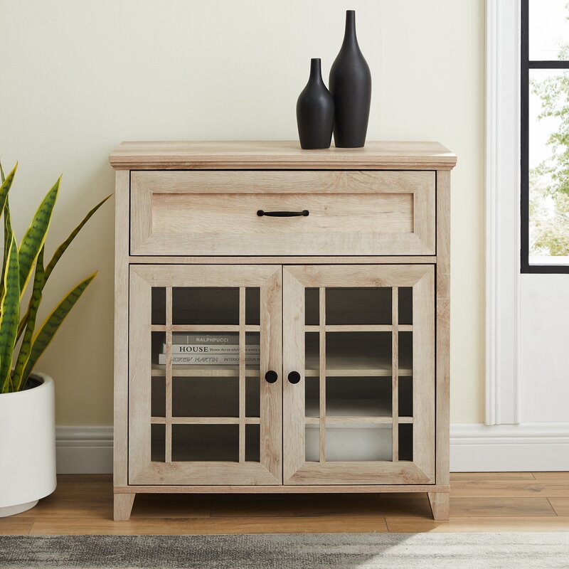 Senath 2 outlet door accent cabinet