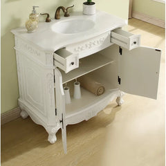 Antique White Halethorpe 36" Single Bathroom Vanity Set Design