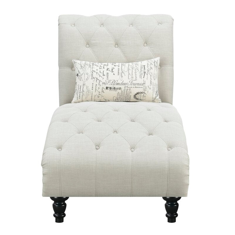 Tufted Armless Chaise Lounge Brings Some Vintage-Inspired Charm to your Living Room or Guest Room