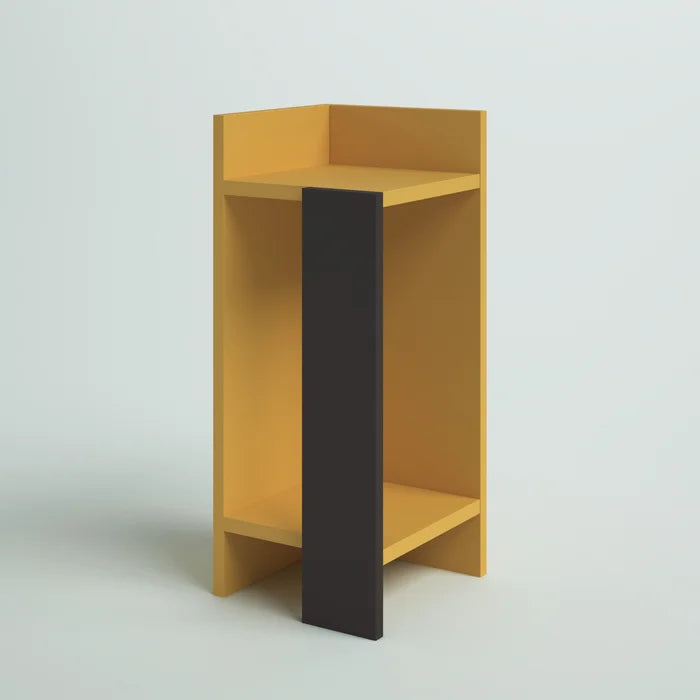 Anthracite/Mustard Halie 23.62'' Tall Nightstand Perfect for Organize