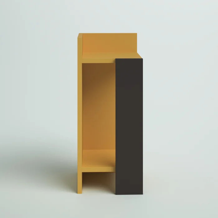 Anthracite/Mustard Halie 23.62'' Tall Nightstand Perfect for Organize