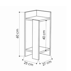 Anthracite/Mustard Halie 23.62'' Tall Nightstand Perfect for Organize