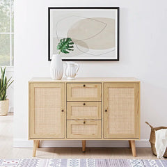 Natural Hamil 47.5'' Wide 3 Drawer Pine Solid Wood Sideboard