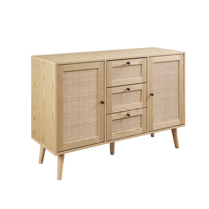 Natural Hamil 47.5'' Wide 3 Drawer Pine Solid Wood Sideboard