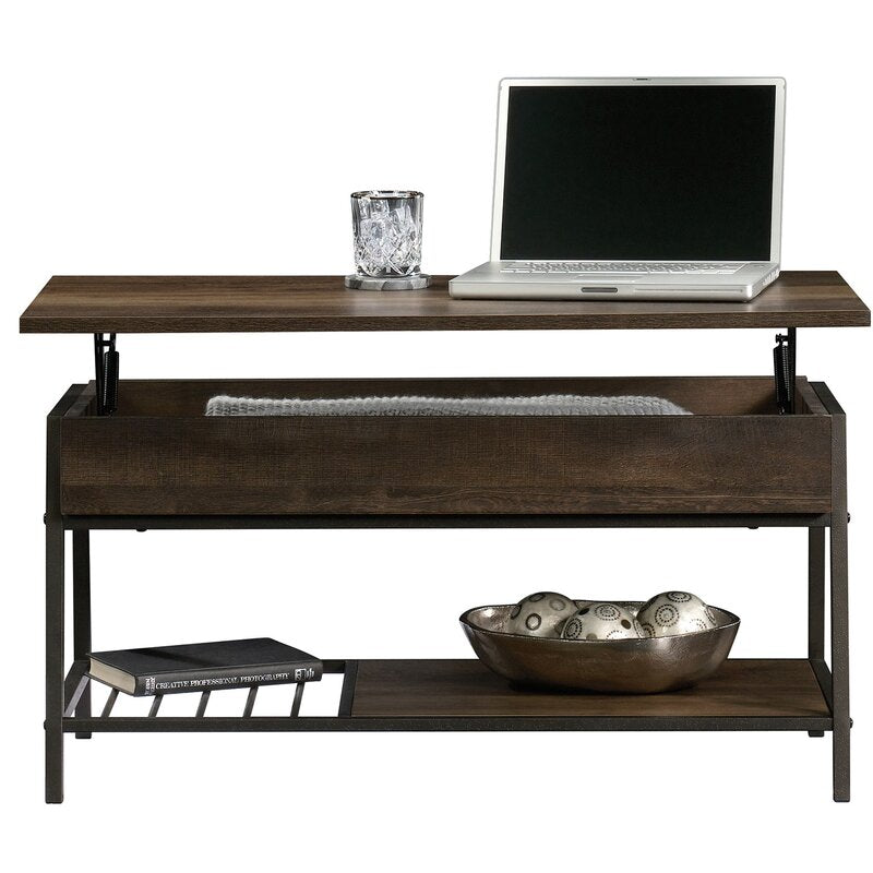 Lift Top 4 Legs Coffee Table with Storage The Lower Open Shelf