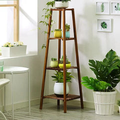Haner Square Multi-Tiered Bamboo Plant Stand Display Your Thriving House Plant Or A Fresh Floral Arrangement