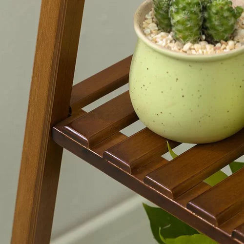 Haner Square Multi-Tiered Bamboo Plant Stand Display Your Thriving House Plant Or A Fresh Floral Arrangement