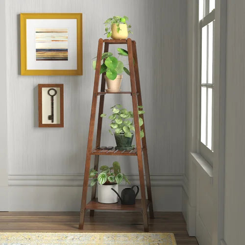Haner Square Multi-Tiered Bamboo Plant Stand Display Your Thriving House Plant Or A Fresh Floral Arrangement