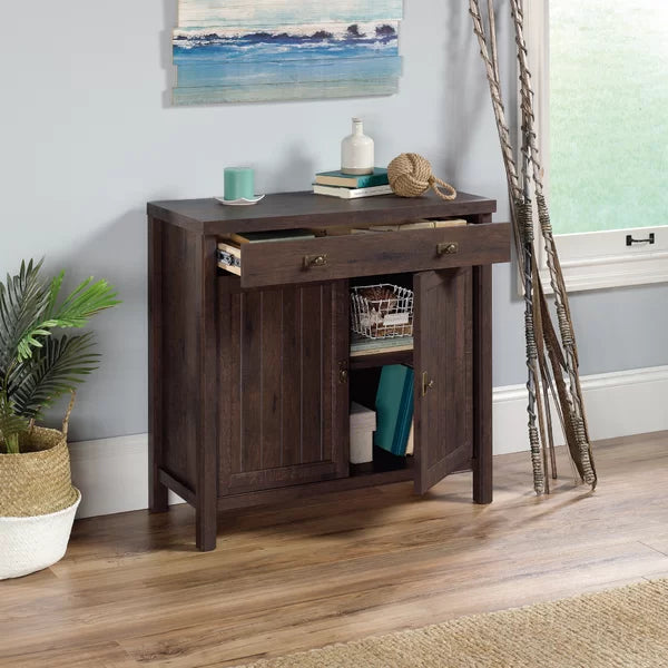 Coffee Oak 30'' Tall 2 - Door Accent Cabinet Add a Touch of Cottage-Inspired Style