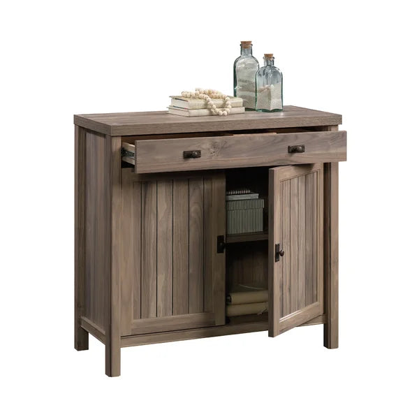 Washed Walnut 30'' Tall 2 - Door Accent Cabinet Add a Touch of Cottage-Inspired Style