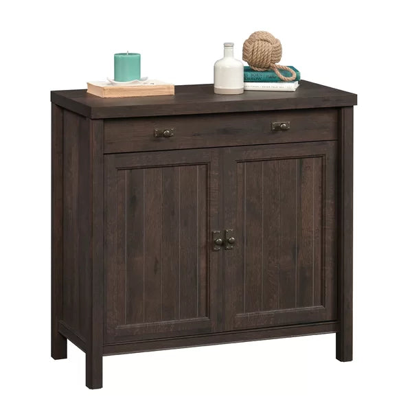Coffee Oak 30'' Tall 2 - Door Accent Cabinet Add a Touch of Cottage-Inspired Style