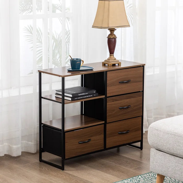 Distressed Finish Hanshika 4 Drawer 33'' W Dresser Perfect for Organize