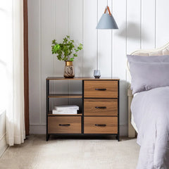 Distressed Finish Hanshika 4 Drawer 33'' W Dresser Perfect for Organize