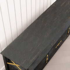 Black Harlee TV Stand for TVs up to 75" X-shaped Open Metal Design