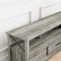 Vintage/White/Oak TV Stand for TVs up to 75" This TV Stand Brings Rustic Style And Smart Storage