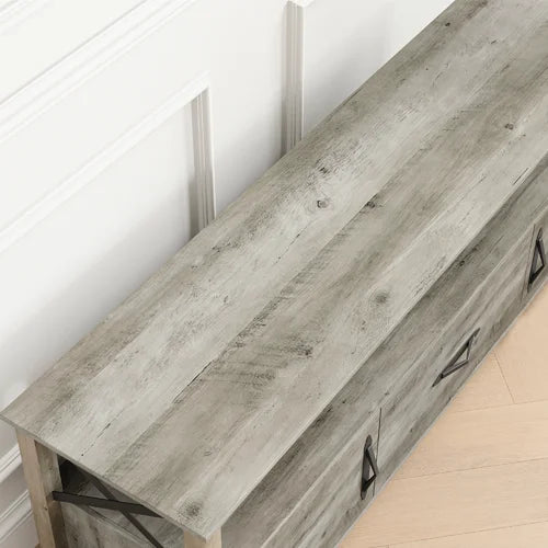 Vintage/White/Oak TV Stand for TVs up to 75" This TV Stand Brings Rustic Style And Smart Storage
