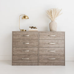 Gray Harmonsburg 8 Drawer 52.72'' W Made of Engineered Wood in a Distressed