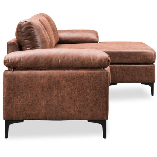 Haroldine 100.78" Wide Faux Leather Reversible Modular Sofa & Chaise